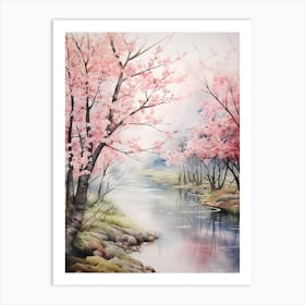 Beautiful Watercolor Cherry Blossom 6 Art Print