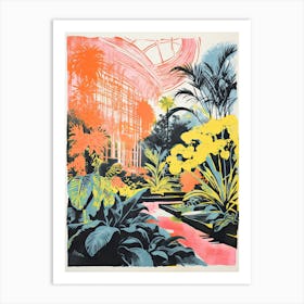 Garfield Park Conservatory Gardens Abstract Riso Style 3 Art Print