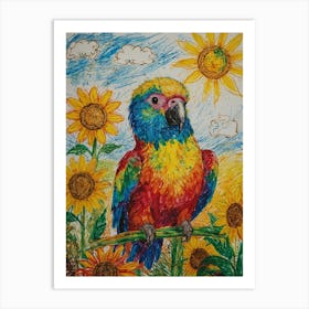 Colorful Parrot 16 Art Print