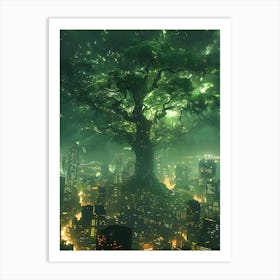 Whimsical Tree In The City 10 Art Print