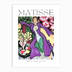 Henri Matisse Woman in a Purple Coat 1937 in HD Poster Print Labelled Vibrant Striking Feature Wall Decor Fully Remastered Art Print