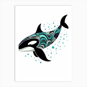 Orca Whale Pattern 5 Art Print