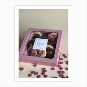 Pink Box Of Chocolates Art Print