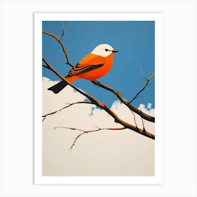 Polish Wycinanki, Bird On a Branch, 123 Art Print