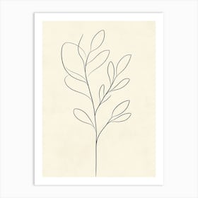 Line Drawing Of A Leaf 7 Art Print