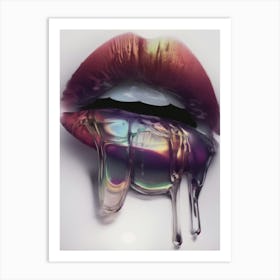 Beauty Dripping Lips Art Print