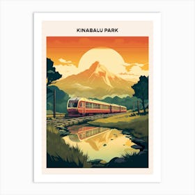 Kinabalu Park Midcentury Travel Poster Art Print