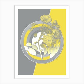 Vintage Adelia Aurelianensis Botanical Geometric Art in Yellow and Gray n.211 Art Print