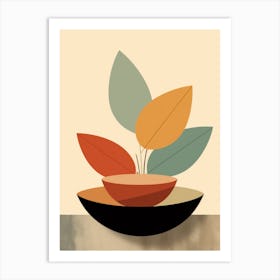 Bowl Of Leaves Art Print