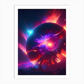 Supernova Neon Nights Space Art Print