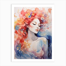 Watercolor Of A Woman Art Print