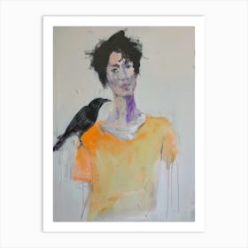 Crow And Woman 1 Art Print