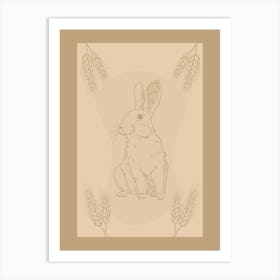 Rabbit With Wheat 1 Art Print