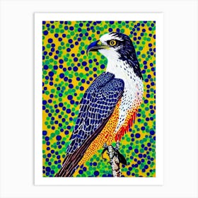 Osprey Yayoi Kusama Style Illustration Bird Art Print