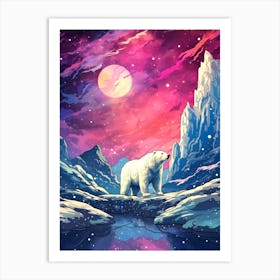 Polar Bear In The Snow Art Print