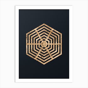 Abstract Geometric Gold Glyph on Dark Teal n.0402 Art Print