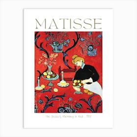 Henri Matisse Poster Print of Dessert - Harmony in Red 1908 in HD Wonderful Printed Artwork Remastered Showing Original Texture High Resolution Vibrant Art Print
