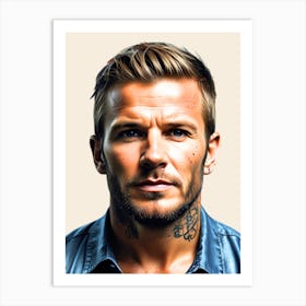 Portrait Of David Beckham Art Print