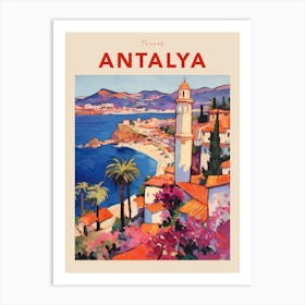 Antalya Turkey 4 Fauvist Travel Poster Art Print