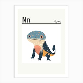 Animals Alphabet Newt 3 Art Print