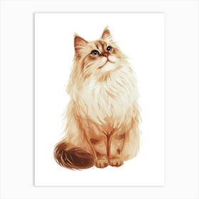 Selkirk Rex Cat Clipart Illustration 2 Art Print