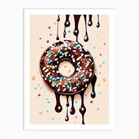 Bite Sized Bagel Pieces Dipped In Melted Chocolate And Sprinkles Marker Art 3 Art Print