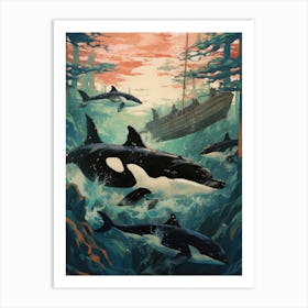 Orca Whales 3 Art Print