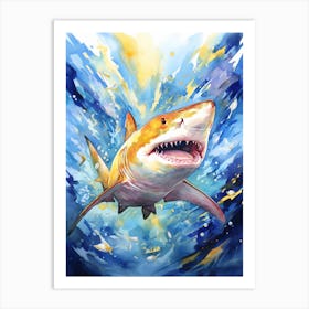  A Lemon Shark Vibrant Paint Splash 4 Art Print
