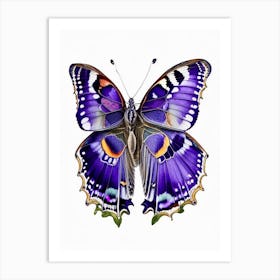 Purple Emperor Butterfly Decoupage 4 Art Print