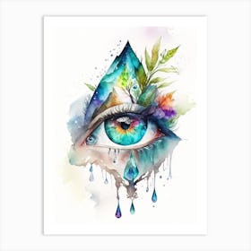 Nature And The Third Eye, Symbol, Third Eye Watercolour 1 Art Print