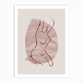 Naked Woman Line B Art Print