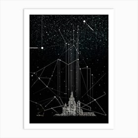 An Intricately Designed Vector Illustration Showcasing An Abstract Polygon Network Embodying Both T (5) Art Print