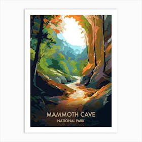 Mammoth Cave National Park Travel Poster Illustration Style 2 Art Print