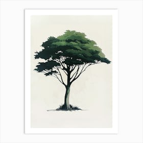 Hemlock Tree Pixel Illustration 3 Art Print