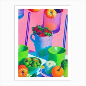 Breadfruit Risograph Retro Poster Fruit Art Print