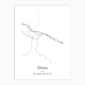 Otaru,Japan Minimalist Map Poster