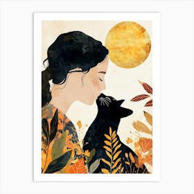 Kitty I love you cat and woman 2 Art Print