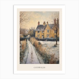 Vintage Winter Painting Poster Cotswolds United Kingdom 3 Art Print