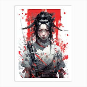 Ninja Girl Japan Art Art Print