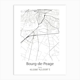 Bourg De Peage,France Minimalist Map Art Print