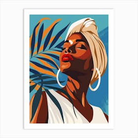 African Woman In Turban 18 Art Print