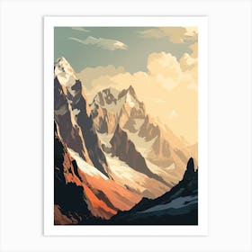 Tour De Mont Blanc France 2 Hiking Trail Landscape Art Print