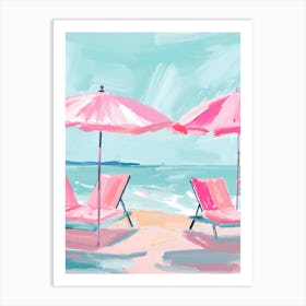 Beach Club Umbrella Print Art Print