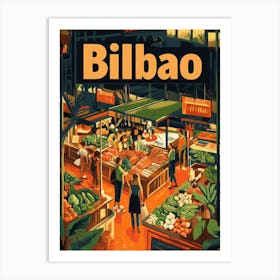 Aihrgdesign A 1970s Inspired Travel Poster For Bilbao 2 Art Print