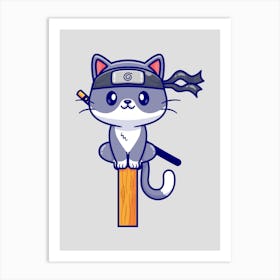 Ninja Cat Art Print