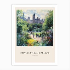 Princes Street Gardens Edinburgh United Kingdom 4 Vintage Cezanne Inspired Poster Art Print