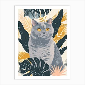 British Shorthair Cat Storybook Illustration 3 Art Print