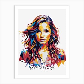 Demi Levato 02 Portrait Music WPAP Pop Art Art Print