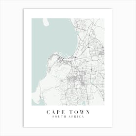 Cape Town South Africa Street Map Minimal Color Art Print