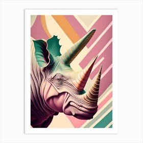 Triceratops Pastel Dinosaur Art Print